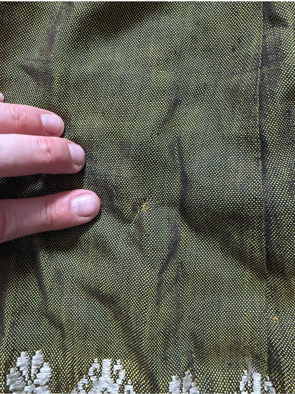 Vintage MCM 1960s Green A-Line Handmade Woven‎ Midi Skirt Women’s Small / XS - Picture 5 of 9